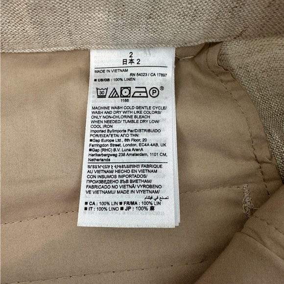 Banana Republic Palma straight-leg linen pants | Natural/Beige | Size 2 - Picture 10 of 13